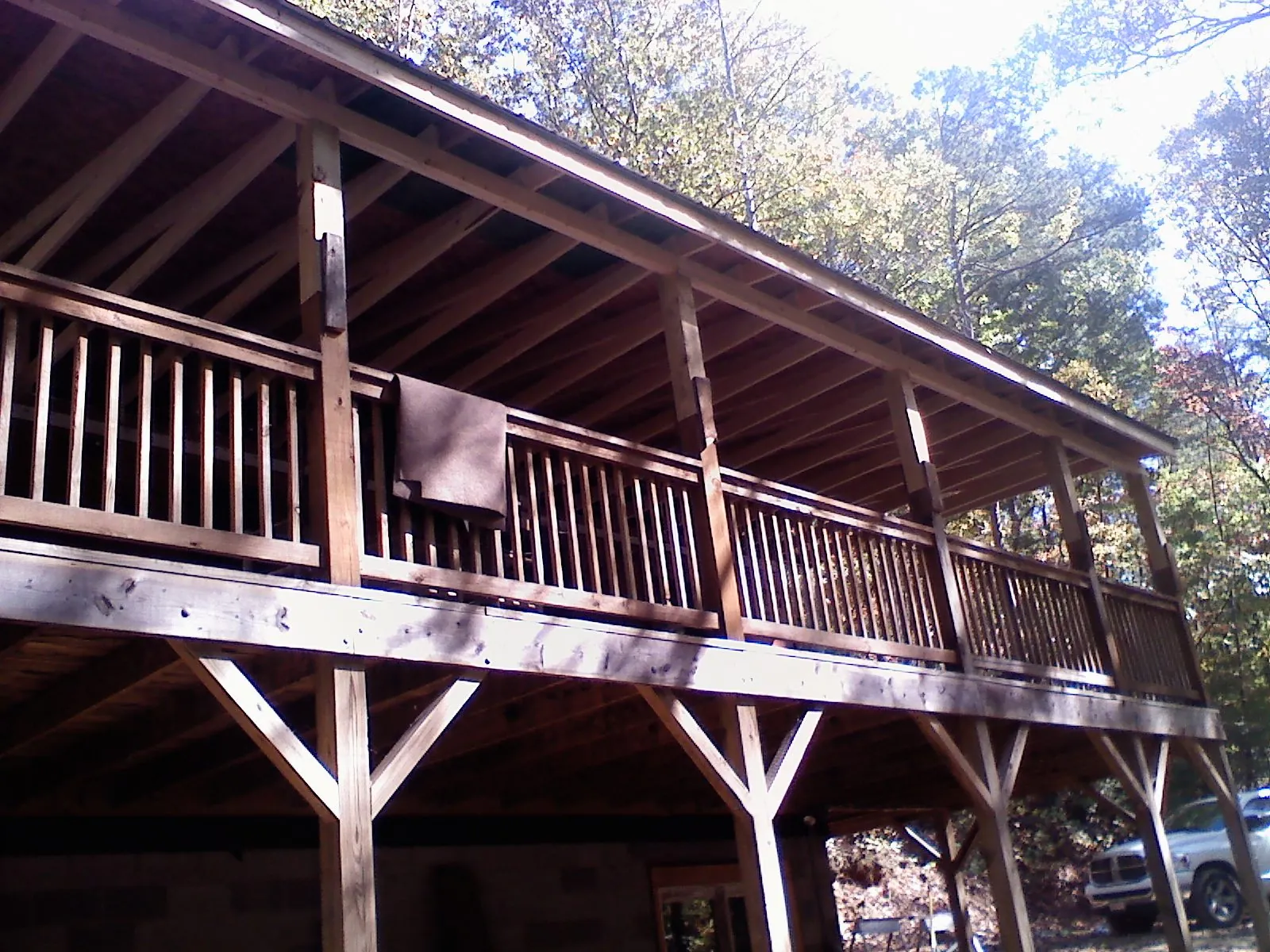 Timber framing under a new elevated porch and deck — Roof Leak Repair in Bryce by Roofing Brothers
